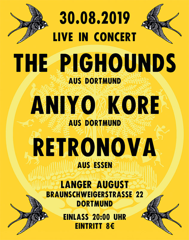 Plakat: THE PIGHOUNDS, ANIYO KORE, RETRONOVA