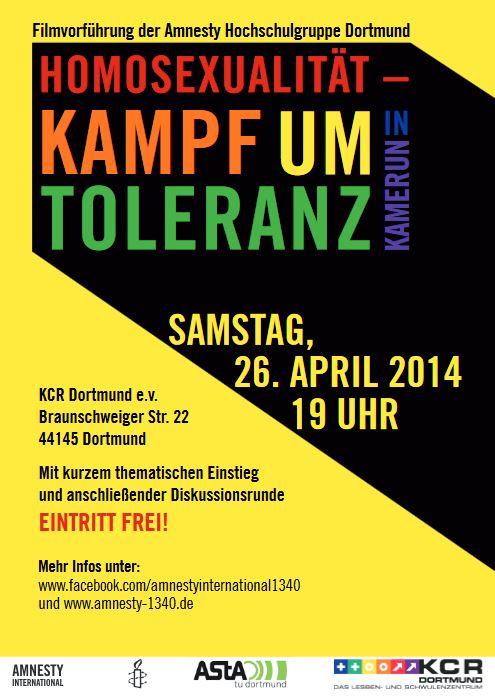 Born This Way - Filmvorführung der Amnesty Hochschulgruppe Dortmund - Homosexualität - Kampf um Toleranz in Kamerun